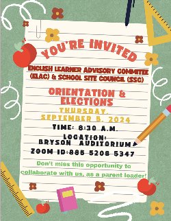 ELAC/SSC Orientation and Elections